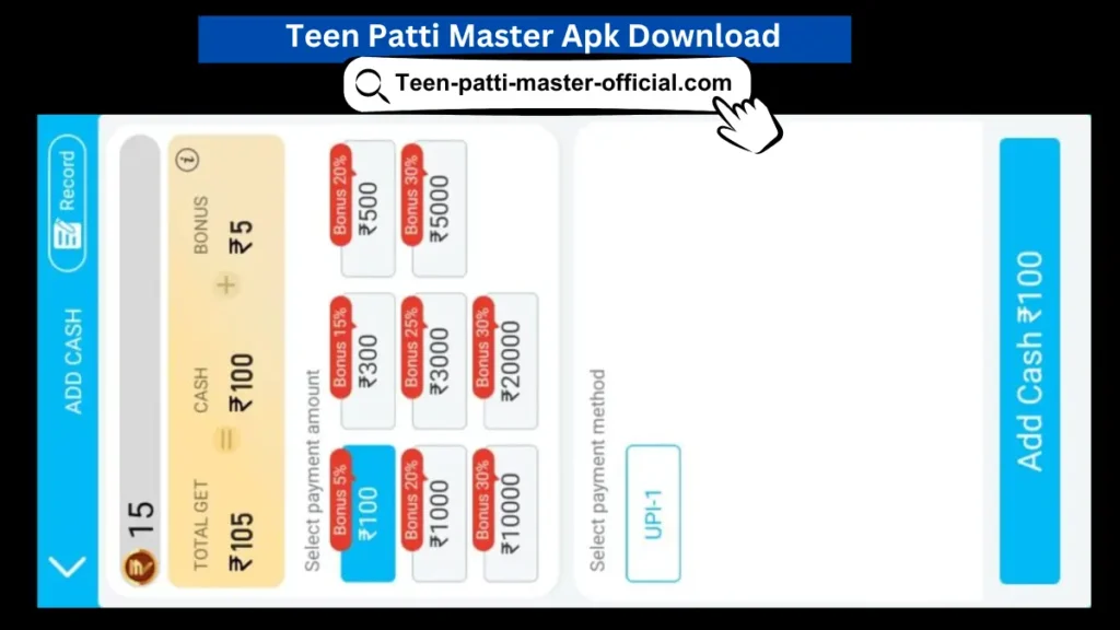 How to Add Cash in Teen Patti Master App