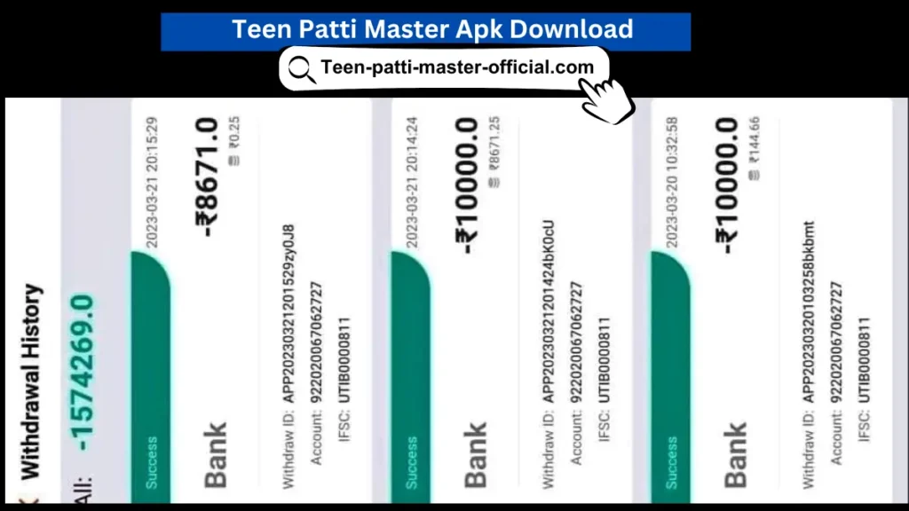 Payment Proof of Teen Patti Master 2023