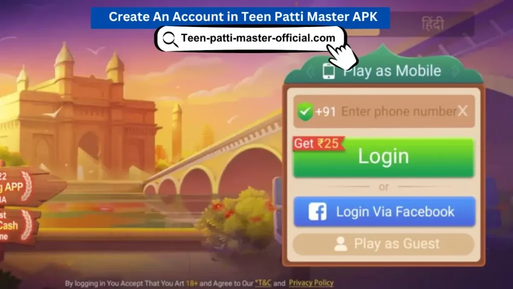 Create An Account in Teen Patti Master APK